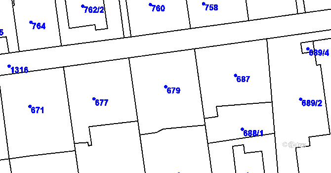 Parcela st. 679 v KÚ Bolatice, Katastrální mapa