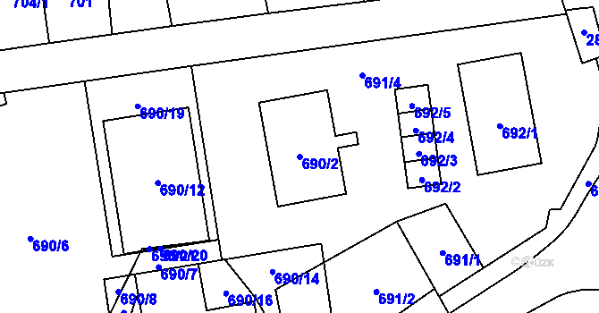 Parcela st. 690/2 v KÚ Bolatice, Katastrální mapa