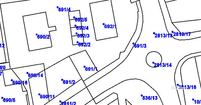 Parcela st. 691/1 v KÚ Bolatice, Katastrální mapa