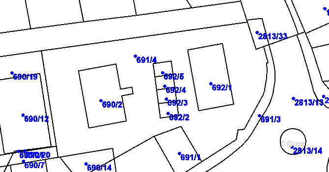 Parcela st. 692/4 v KÚ Bolatice, Katastrální mapa