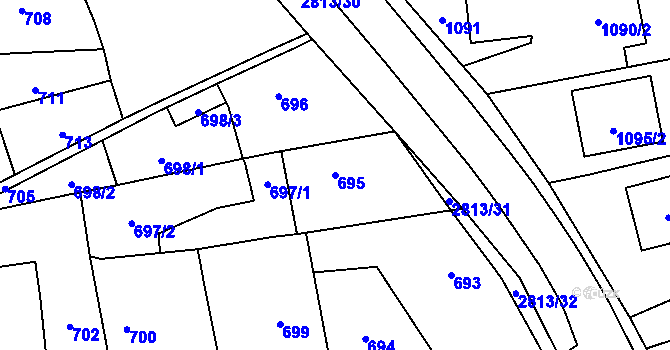 Parcela st. 695 v KÚ Bolatice, Katastrální mapa