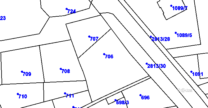 Parcela st. 706 v KÚ Bolatice, Katastrální mapa
