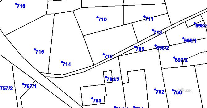 Parcela st. 712 v KÚ Bolatice, Katastrální mapa