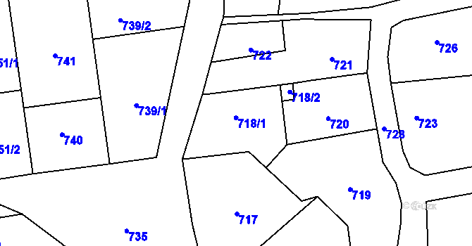Parcela st. 718 v KÚ Bolatice, Katastrální mapa