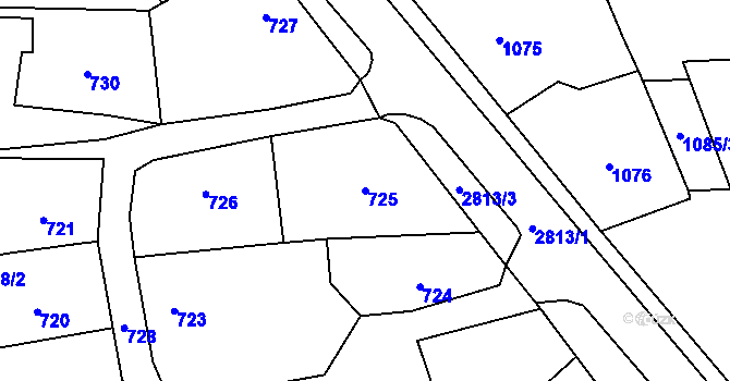 Parcela st. 725 v KÚ Bolatice, Katastrální mapa
