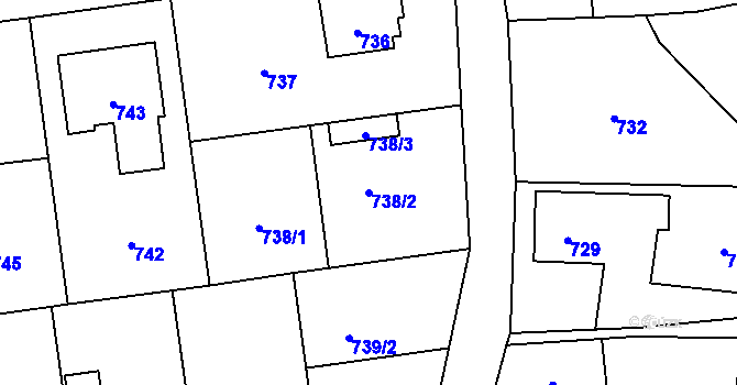 Parcela st. 738/2 v KÚ Bolatice, Katastrální mapa