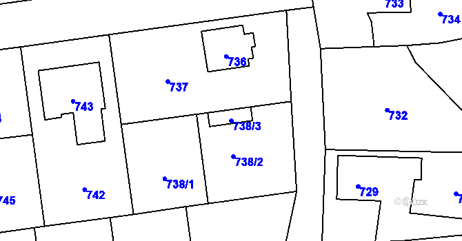 Parcela st. 738/3 v KÚ Bolatice, Katastrální mapa