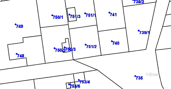 Parcela st. 751/2 v KÚ Bolatice, Katastrální mapa