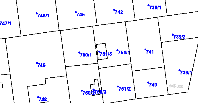 Parcela st. 751/3 v KÚ Bolatice, Katastrální mapa