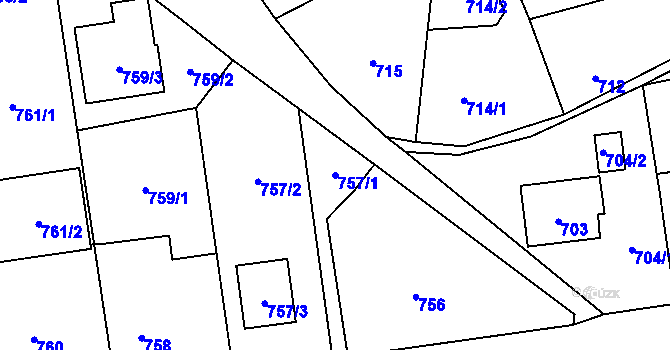 Parcela st. 757/1 v KÚ Bolatice, Katastrální mapa
