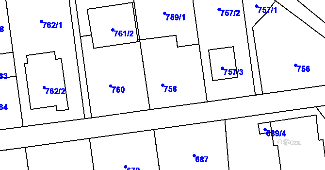 Parcela st. 758 v KÚ Bolatice, Katastrální mapa