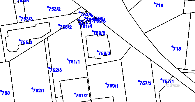 Parcela st. 759/3 v KÚ Bolatice, Katastrální mapa