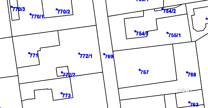 Parcela st. 769 v KÚ Bolatice, Katastrální mapa