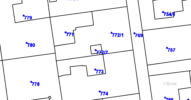 Parcela st. 772/2 v KÚ Bolatice, Katastrální mapa