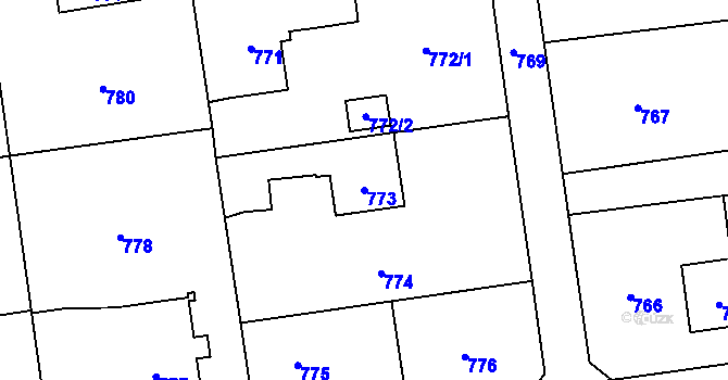 Parcela st. 773 v KÚ Bolatice, Katastrální mapa