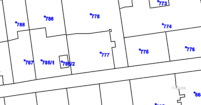 Parcela st. 777 v KÚ Bolatice, Katastrální mapa