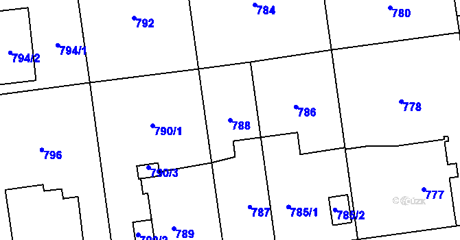 Parcela st. 788 v KÚ Bolatice, Katastrální mapa