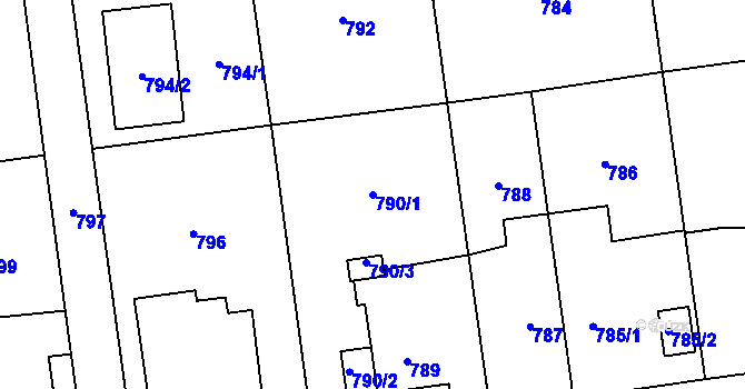 Parcela st. 790/1 v KÚ Bolatice, Katastrální mapa