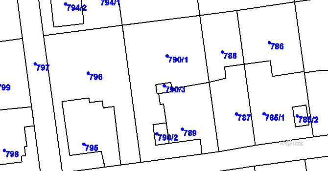 Parcela st. 790/3 v KÚ Bolatice, Katastrální mapa