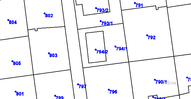 Parcela st. 794/2 v KÚ Bolatice, Katastrální mapa