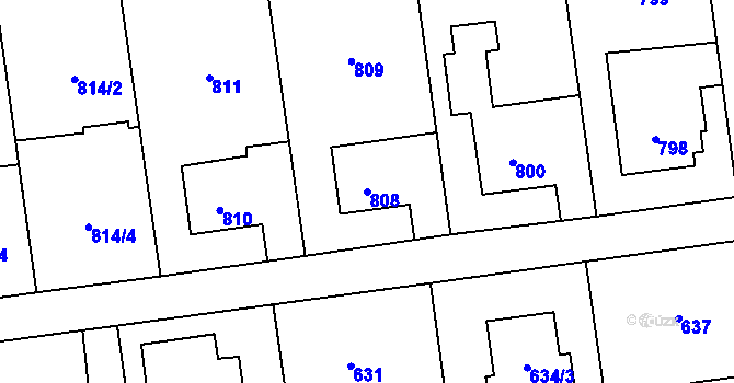 Parcela st. 808 v KÚ Bolatice, Katastrální mapa