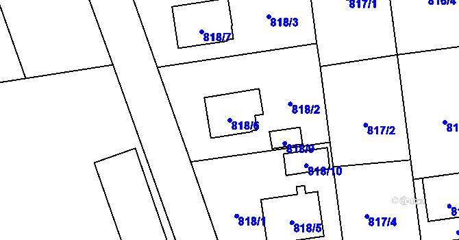 Parcela st. 818/6 v KÚ Bolatice, Katastrální mapa