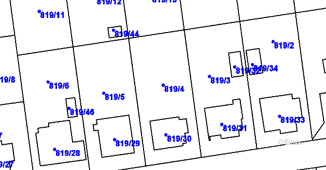 Parcela st. 819/4 v KÚ Bolatice, Katastrální mapa