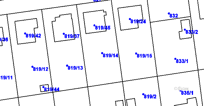 Parcela st. 819/14 v KÚ Bolatice, Katastrální mapa