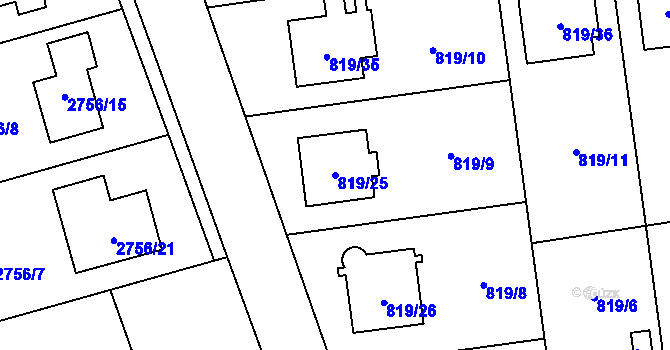 Parcela st. 819/25 v KÚ Bolatice, Katastrální mapa