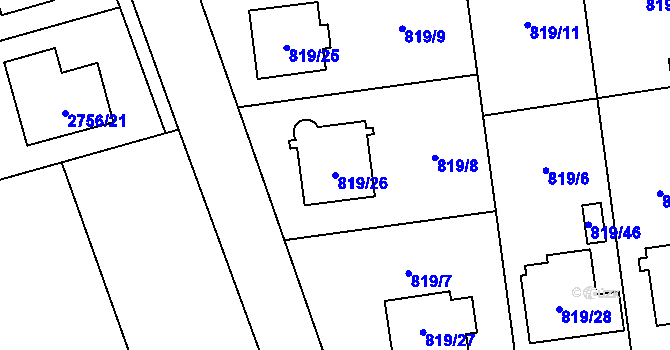 Parcela st. 819/26 v KÚ Bolatice, Katastrální mapa