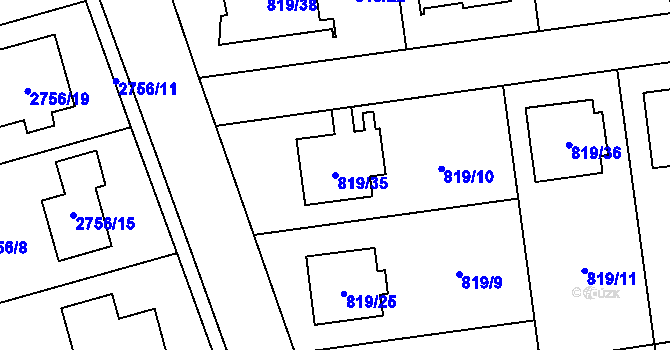 Parcela st. 819/35 v KÚ Bolatice, Katastrální mapa