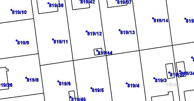 Parcela st. 819/44 v KÚ Bolatice, Katastrální mapa