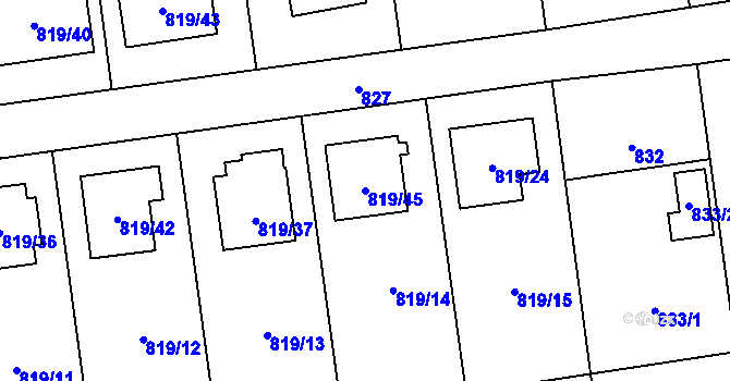 Parcela st. 819/45 v KÚ Bolatice, Katastrální mapa