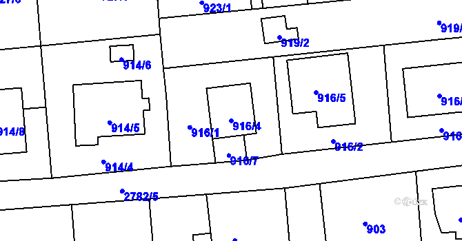 Parcela st. 916/4 v KÚ Bolatice, Katastrální mapa