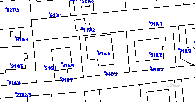 Parcela st. 916/5 v KÚ Bolatice, Katastrální mapa