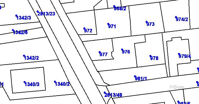Parcela st. 977 v KÚ Bolatice, Katastrální mapa