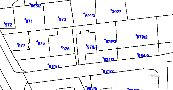 Parcela st. 979/4 v KÚ Bolatice, Katastrální mapa