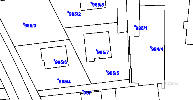 Parcela st. 985/7 v KÚ Bolatice, Katastrální mapa