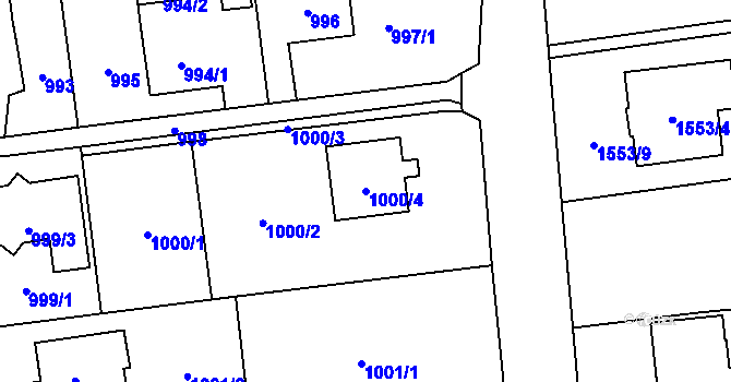 Parcela st. 1000/4 v KÚ Bolatice, Katastrální mapa