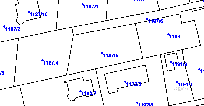 Parcela st. 1187/5 v KÚ Bolatice, Katastrální mapa