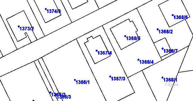 Parcela st. 1367/4 v KÚ Bolatice, Katastrální mapa