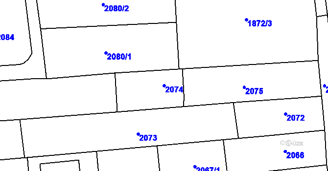 Parcela st. 2074 v KÚ Bolatice, Katastrální mapa