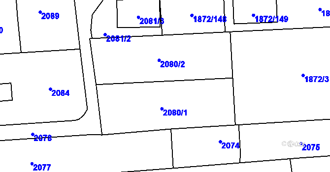 Parcela st. 2080 v KÚ Bolatice, Katastrální mapa