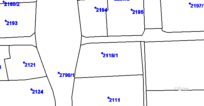 Parcela st. 2118/1 v KÚ Bolatice, Katastrální mapa