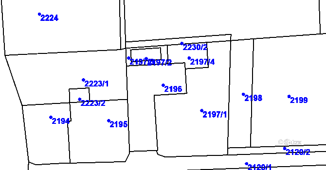 Parcela st. 2196 v KÚ Bolatice, Katastrální mapa