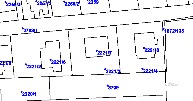 Parcela st. 2221/7 v KÚ Bolatice, Katastrální mapa