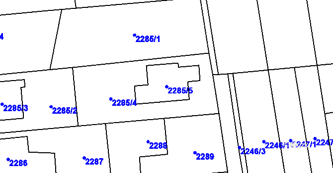 Parcela st. 2285/5 v KÚ Bolatice, Katastrální mapa