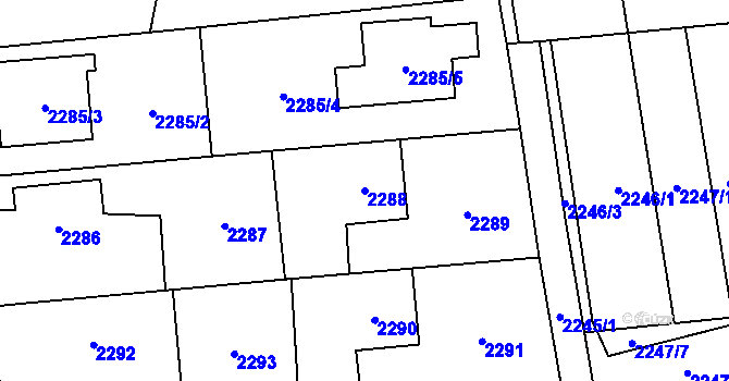 Parcela st. 2288 v KÚ Bolatice, Katastrální mapa
