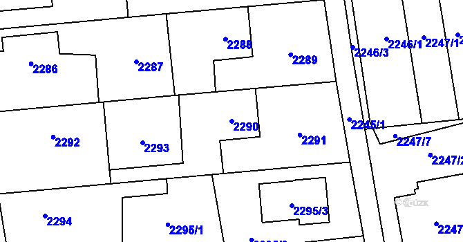 Parcela st. 2290 v KÚ Bolatice, Katastrální mapa
