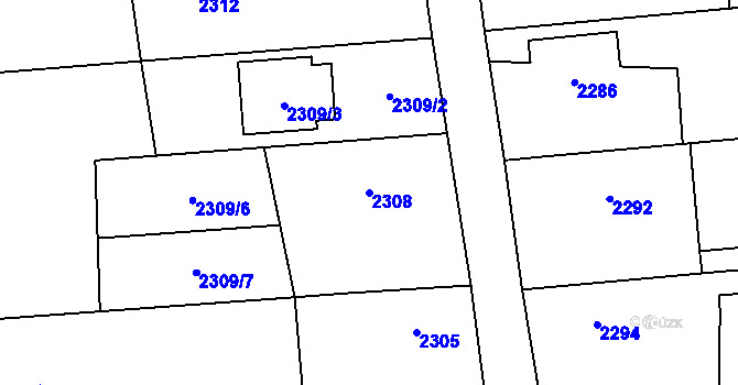 Parcela st. 2308 v KÚ Bolatice, Katastrální mapa